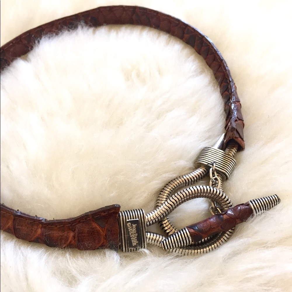 Jean Paul Gaultier Brown Python Choker Necklace - Picture 2 of 4